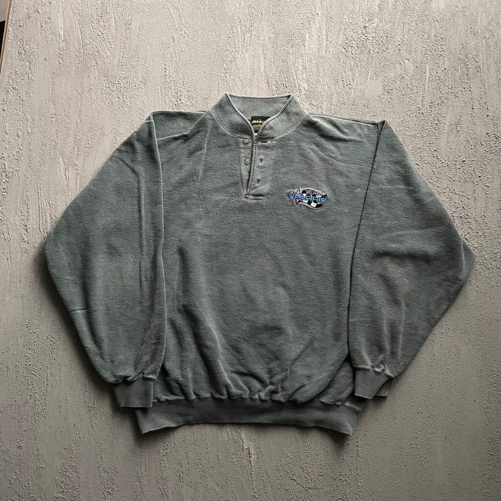 Vintage Team Polaris  Pullover Mens XL Grey 90s Polaris
